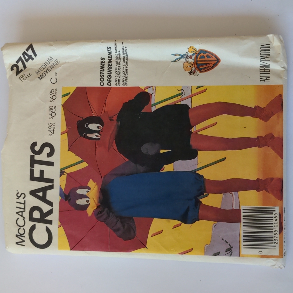 McCall's 2747 Daffy Duck & Road Runner costume sewing pattern
